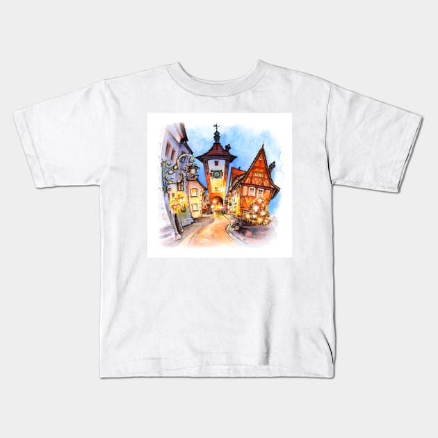 Rothenburg ob der Tauber, Bavaria Kids T-Shirt by kavalenkava